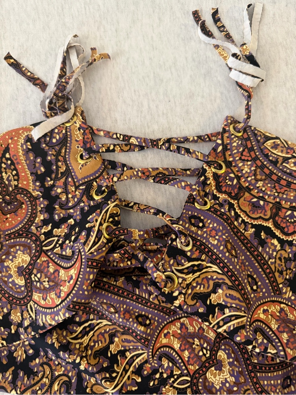 Paisley Bandeau Bikini Set in Black and Gold - Women Swim - Picture 4 of 5
